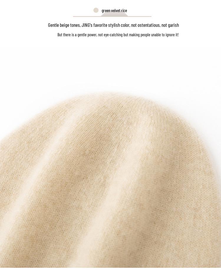 Women's Autumn Winter Cashmere Hat - 100% Pure Cashmere, Solid Watermelon Color, Warm, Large Head Circumference.