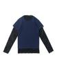 CARGOBROS FOR WOMAN Star See-Through Long Sleeve Layered Short Sleeve Tee Set (Black/Navy)
