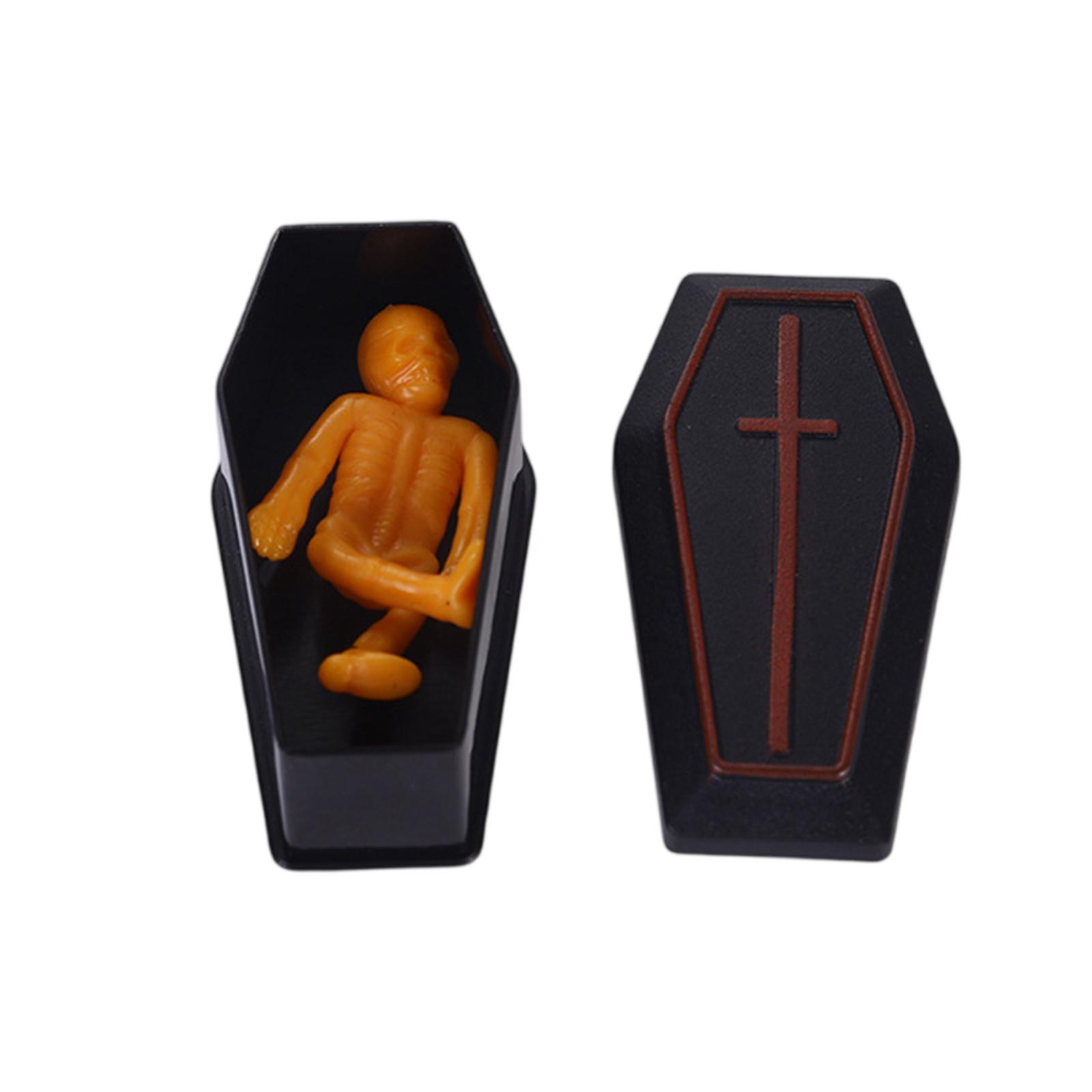 

1 набор Миниатюрный гроб Скелет Хэллоуинская декорация Реквизит для розыгрышей для вечеринок Жуткий домашний декор Забавные Хэллоуинские украшения для собраний и мероприятий One Size