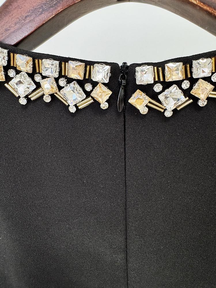 Available for 2025: New European & American Style Ruffle 3D Decor Long-Sleeve Midi Dress