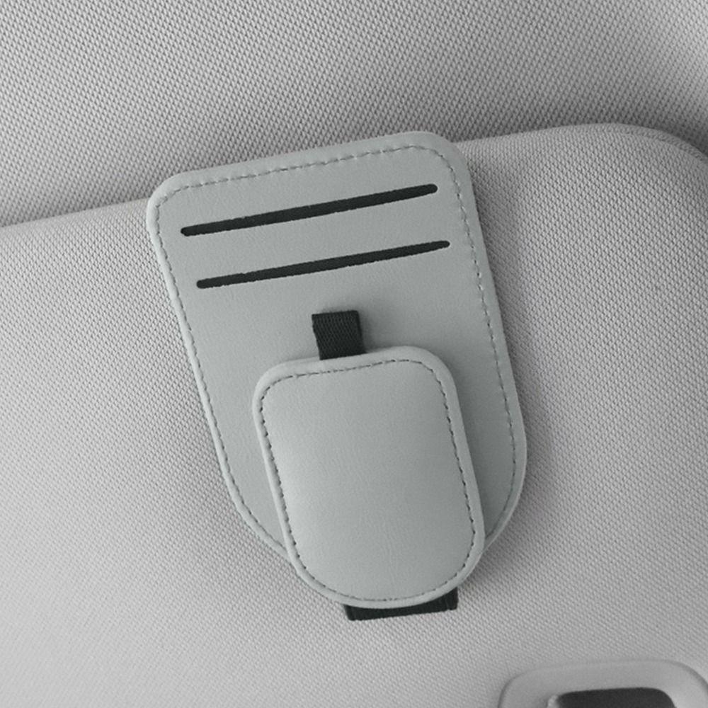 Magnetic Clip Magnetic Car Eyeglass Clips PU Leather Car Sunglasses Holder Auto Accessories