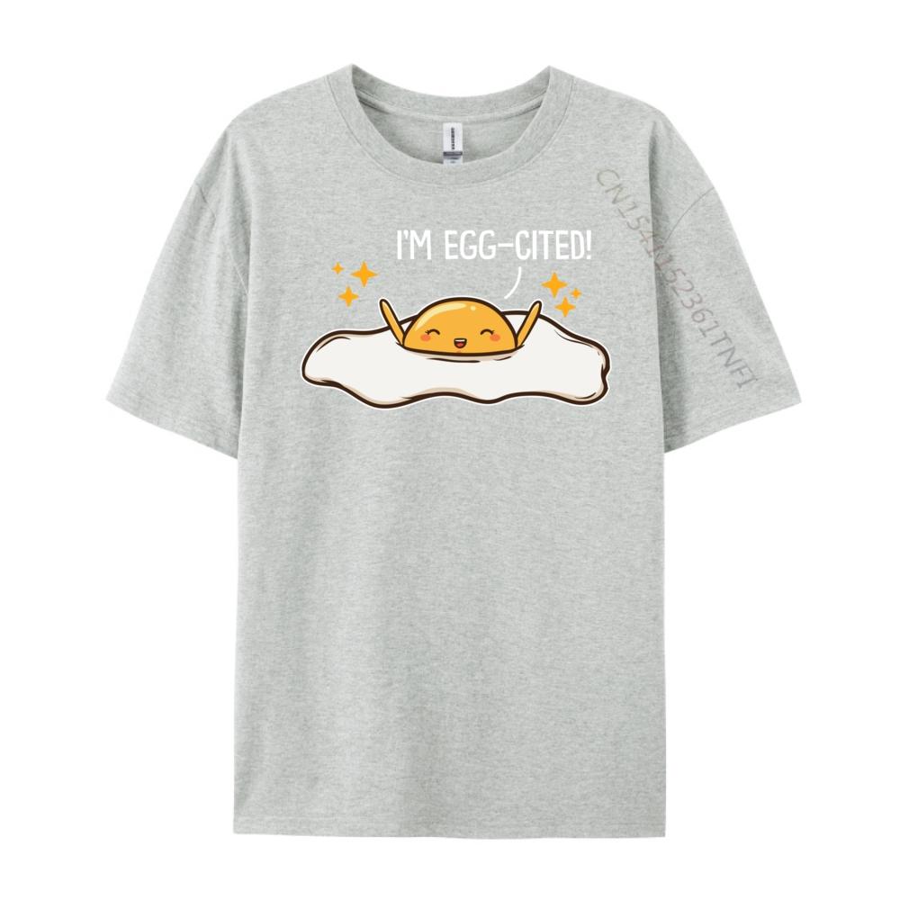 Excited Eggs Happy Christian Tshirt Men Shirts For Men Tee Shirt Funny Shirts Natural High Quality