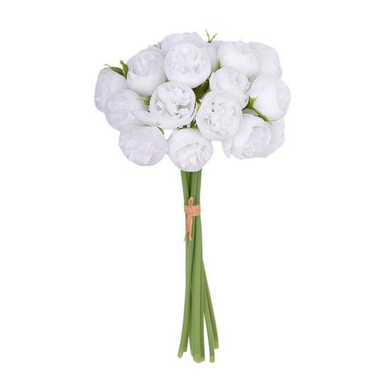 Artificial Flower Bouquet 27 Head Realistic Fake Silk Flower Home Office Wedding Party Table Centerpiece DIY Vase Faux Bloom Decoration