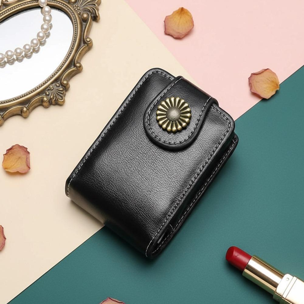Mini Cosmetic Bag Portable Lipstick Bag With Mirror Fashion Retro Makeup Bag Storage Pouch Storage For Women Girl