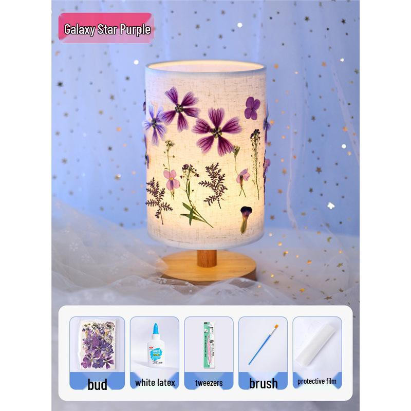 Dried Flower Embossed Table Lamp DIY Kit - Creative Gift for Team Building and National Day Festivities