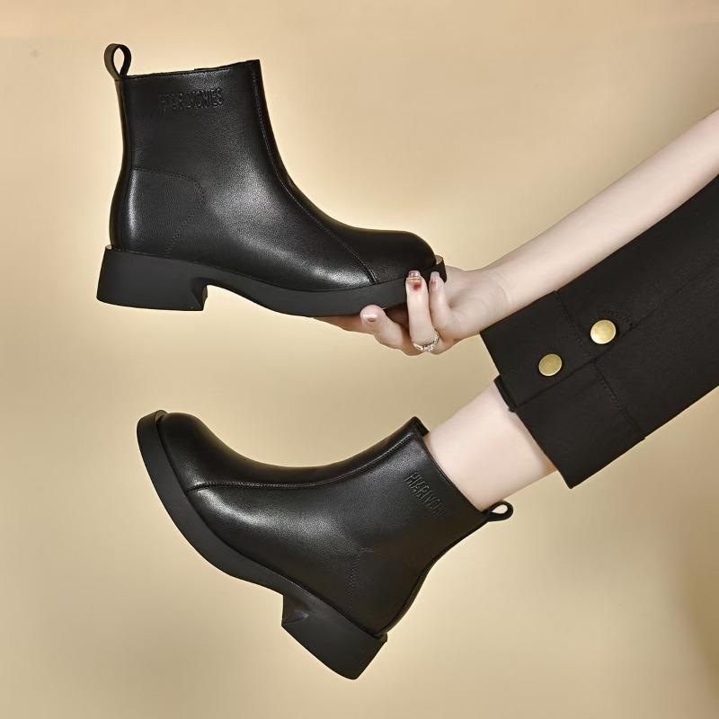 Martin Stiefel Flache Kurze Stiefel Lässige Lederstiefel Baumwollstiefel