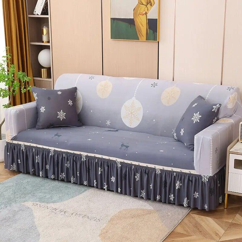 Modern Minimalist Large Skirt Elastic Sofa Cover Full Coverage Sofa Cover Universal Four Seasons AB Edition Sofa Napkin