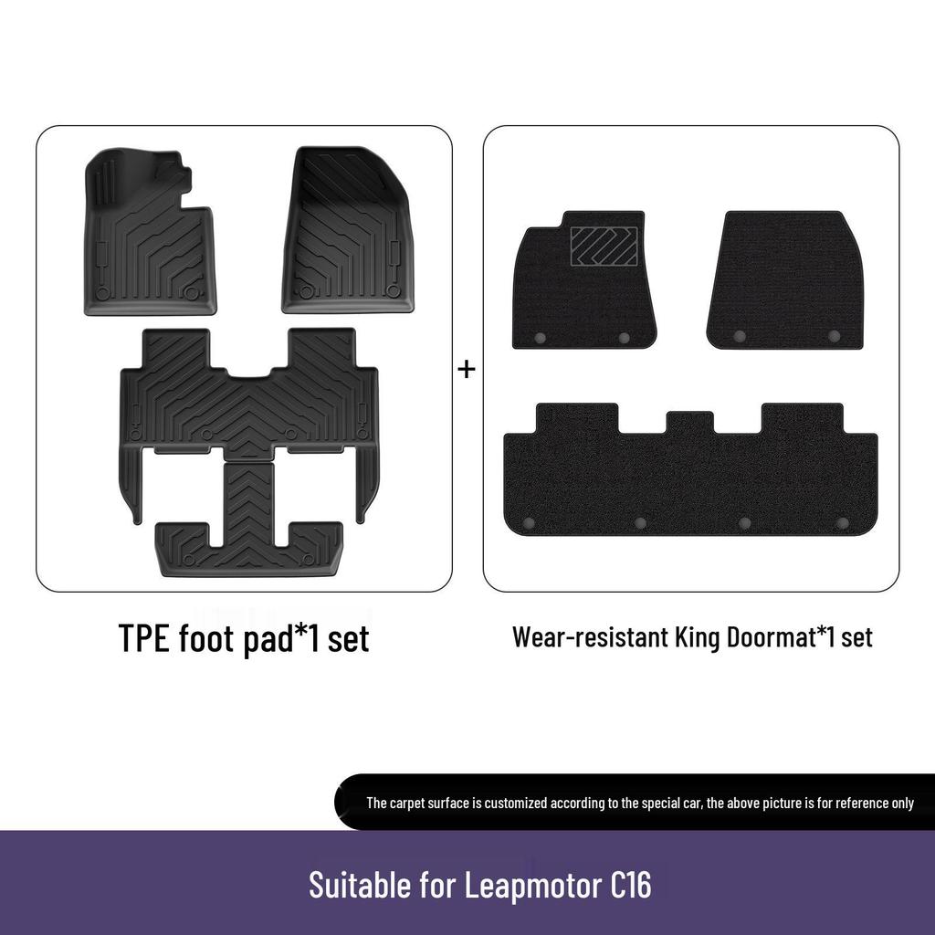 All-Weather TPE Rear Trunk Mat for Leapmotor C16 Foot Pads