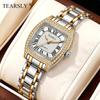 Women's Retro Quartz Watch: Diamond Inlaid, Waterproof & Luminous