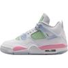 Air Jordan 4 Mid-Top Kinder Basketballschuhe Weiß/Rosa/Grün Unisex IB7068-100
