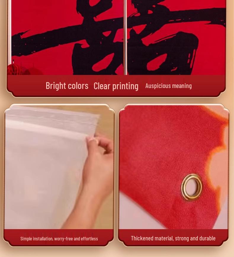 Double Happiness Wedding Banner Set - Room & Wall Décor for Engagements & New Home