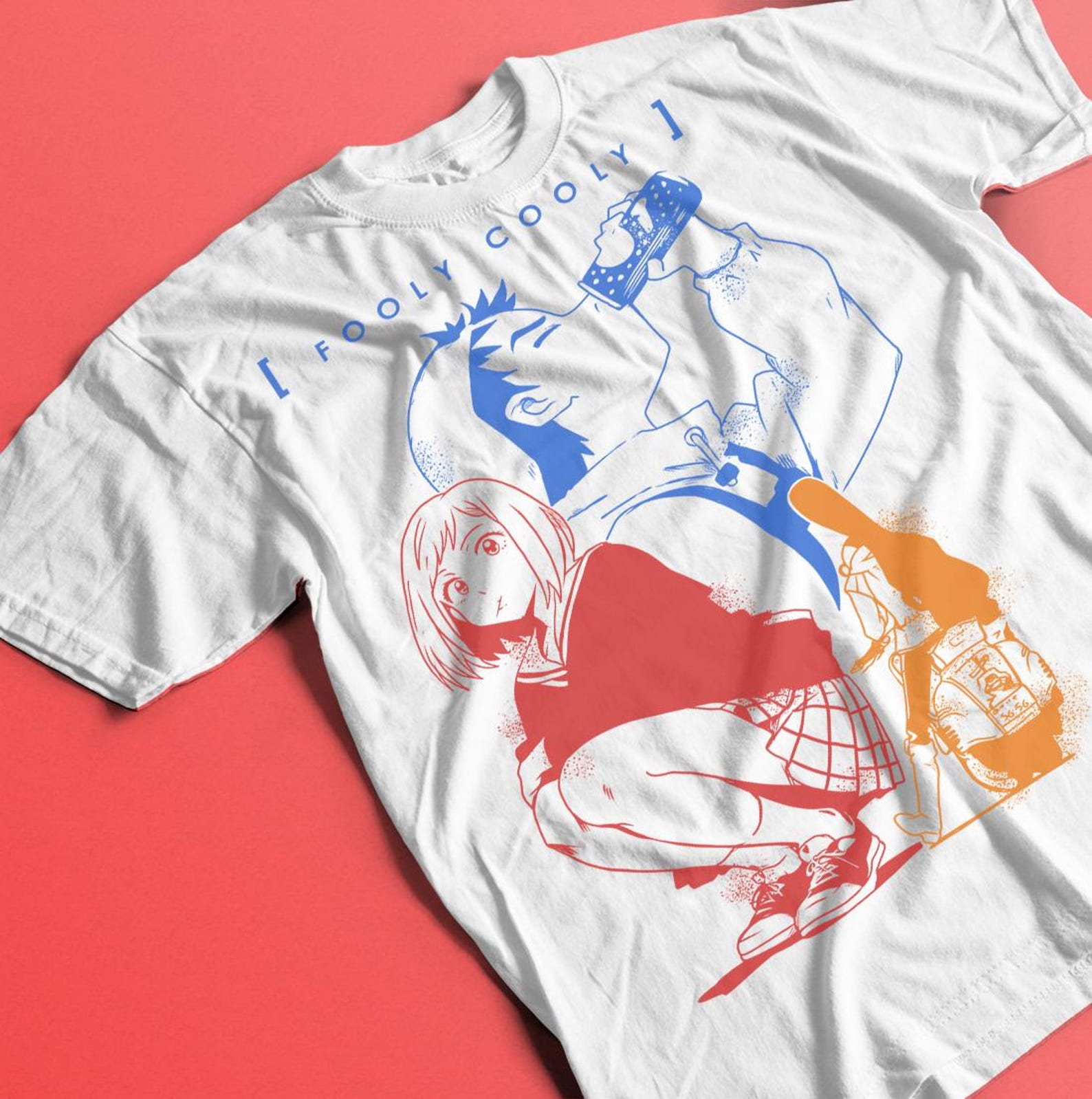 Haruko Haruhara FLCL Anime Tee | Fooly Cooly Manga Shirt M