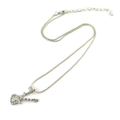 [N8158] - Silver-white 'Guitar' Designer Necklace
