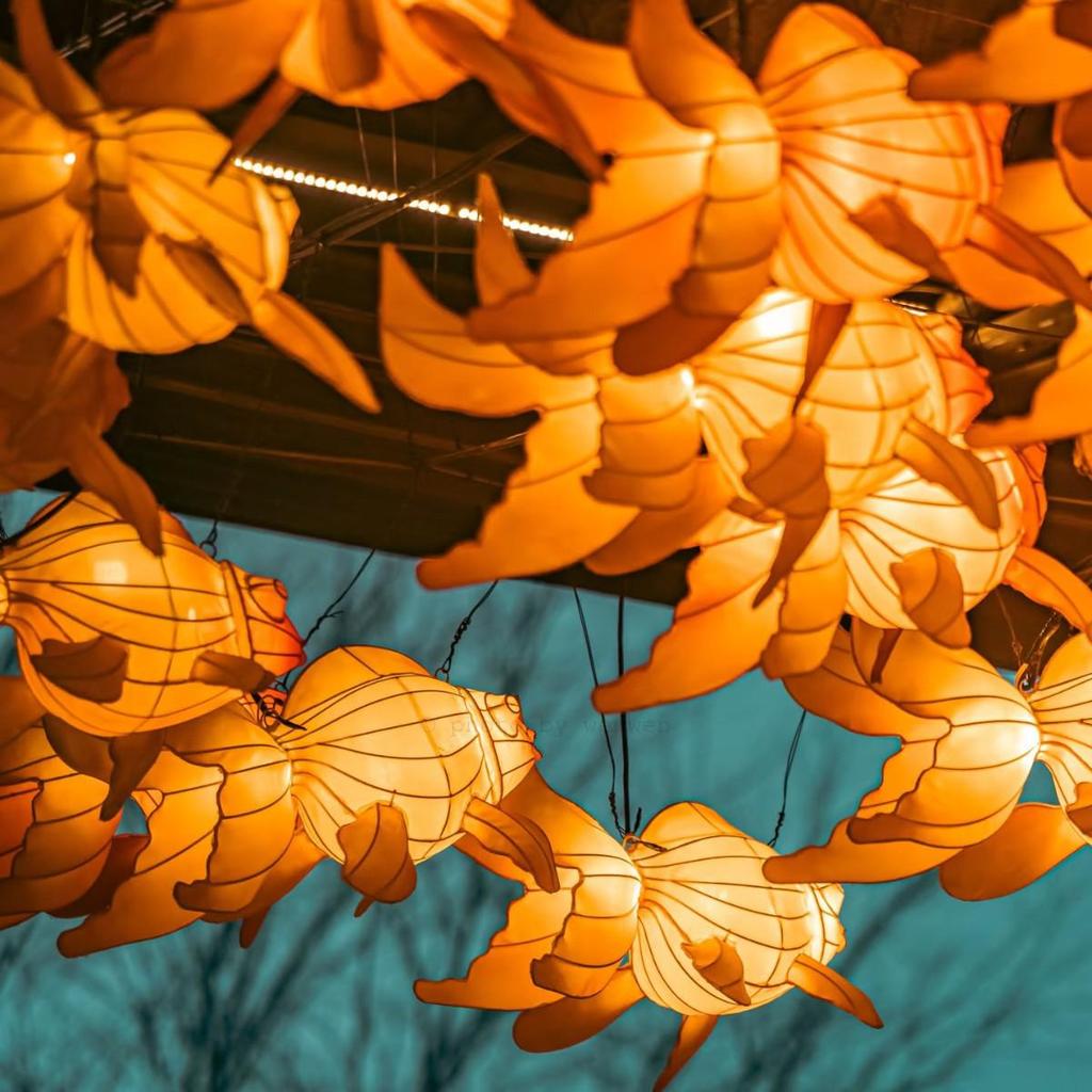 Outdoor Waterproof Koi Fish Lantern – Creative Luminous Decoration for Shopping Malls, Scenic Areas, and Commercial Streets.