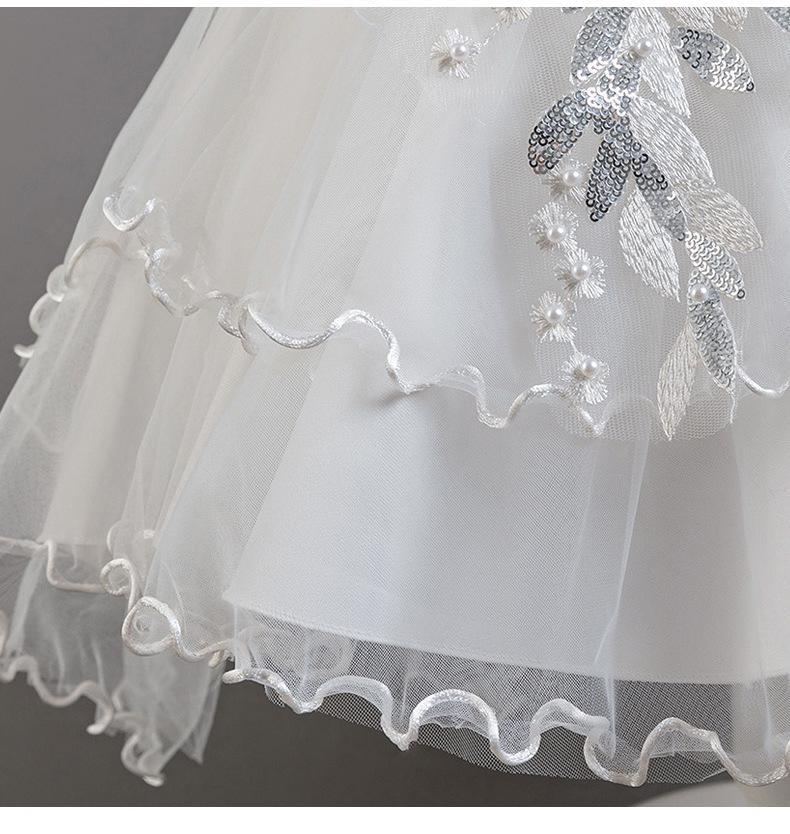 Girls' One-Shoulder Luxury Tulle Princess Formal Dress with Train
