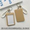 1Pc Macaron Bus ID Card Protective Cover Cases Student Meat Keyring Card Campus Access Door Credit Card Holder Bag Set Key Chain