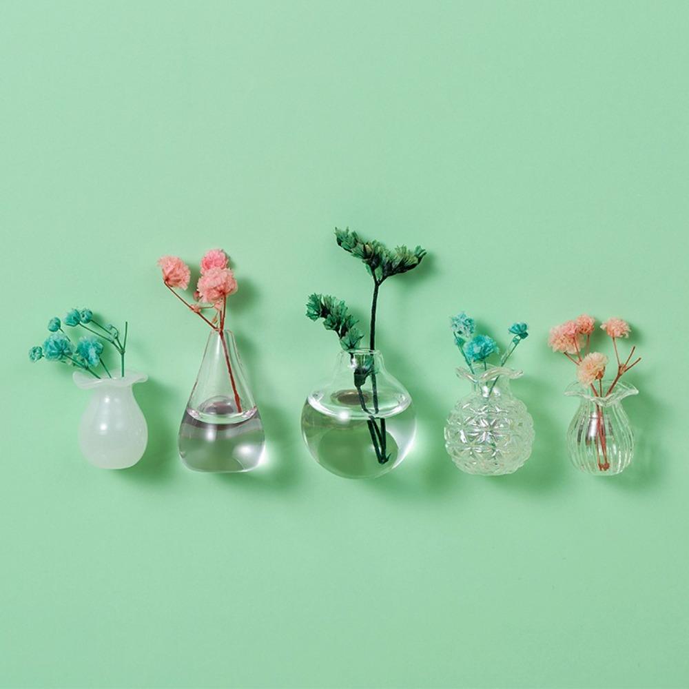 Cute Ceramic Vase Fridge Stickers DIY Excluding Plants Refrigerator Magnets Exquisite Three-dimensional Mini Plant Vase Kitchen
