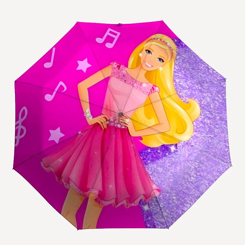 1pc Barbie, Music Notes Umbrella - Automatic Open Compact Travel Umbrella with 20-Rib Durable Frame yy251021063