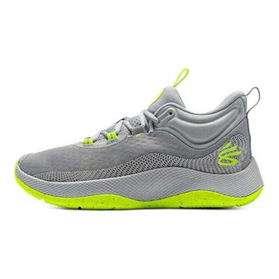Curry HOVR Splash Fashion Versatile Shock Absorption Non-Slip Wear-Resistant Mid-Top Basketball Shoes Men Sneaker Gray Green 3024719-104