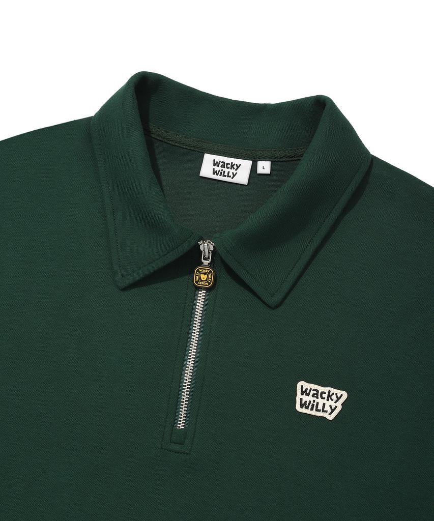WACKY WILLY Sweat Collar Short Sleeve T-Shirt Green