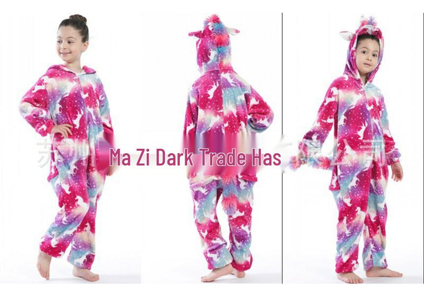 Rainbow Stars Pegasus Unicorn Flannel Onesie Pajamas for Couples