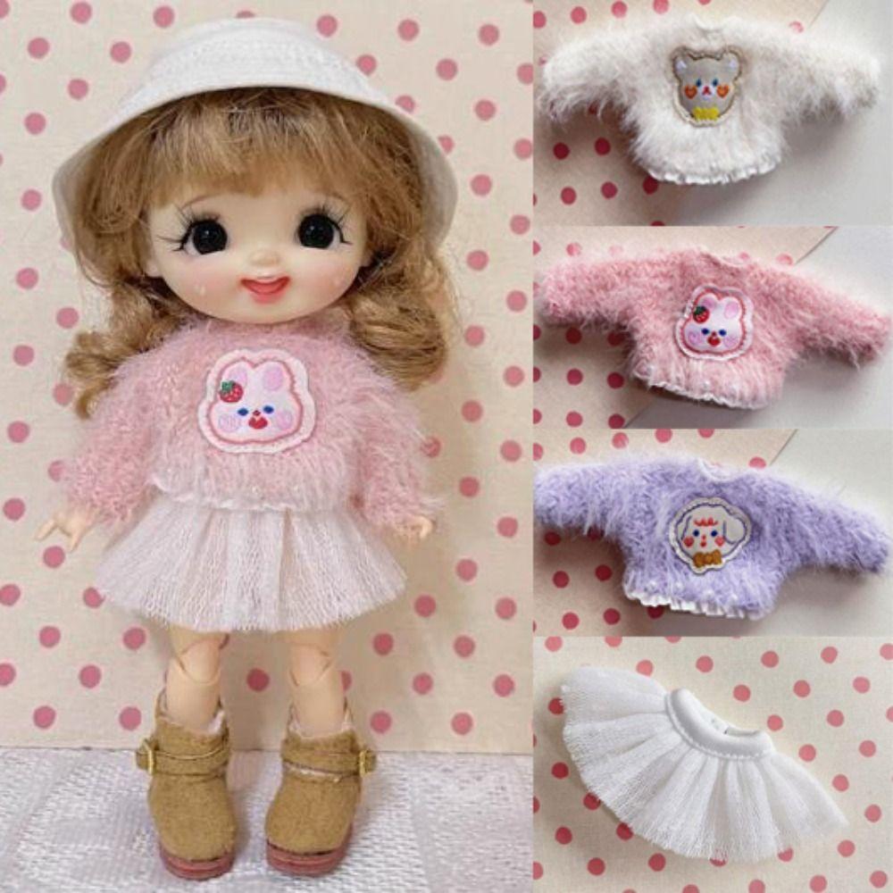 Multicolors Doll Plush Tops Mini Princess White Mesh Skirt for 1/12 BJD Dolls for Ob11 P9 Dolls