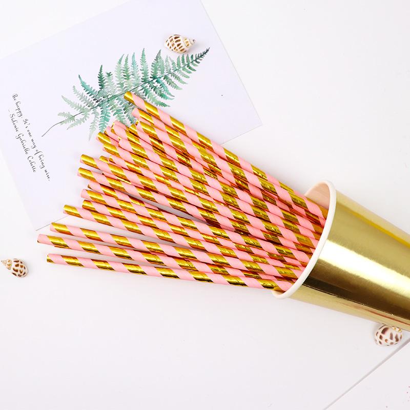 8 PCS/Lot Party Paper Plates Cups Pink Gold Happy Birthday Party Wedding Decoration Baby Shower Tableware Kids Birthday Decor