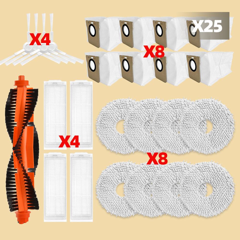 Fit For Xiaomi Mijia M30 Pro / C107 Vacuum Parts Main Roller Side Brush Hepa Filter Mop Cloth Pad Bracket Dust Bag Accessories