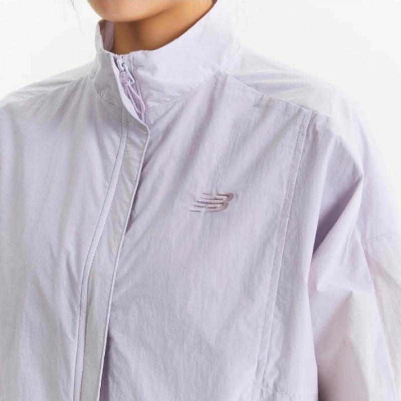 New Balance Jacket Lqj Nbnme2w412 70 Women Lightweight Semi Crop Stand Neck Wovenza