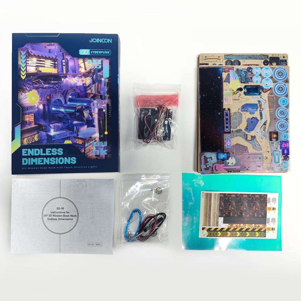 QmXCyzl DIY Dollhouse Toy Store Miniature Furniture Room Decor Craft Kit Includes Dust Cover and Touch LED Adult Birthday Gift for Beginners Switch,