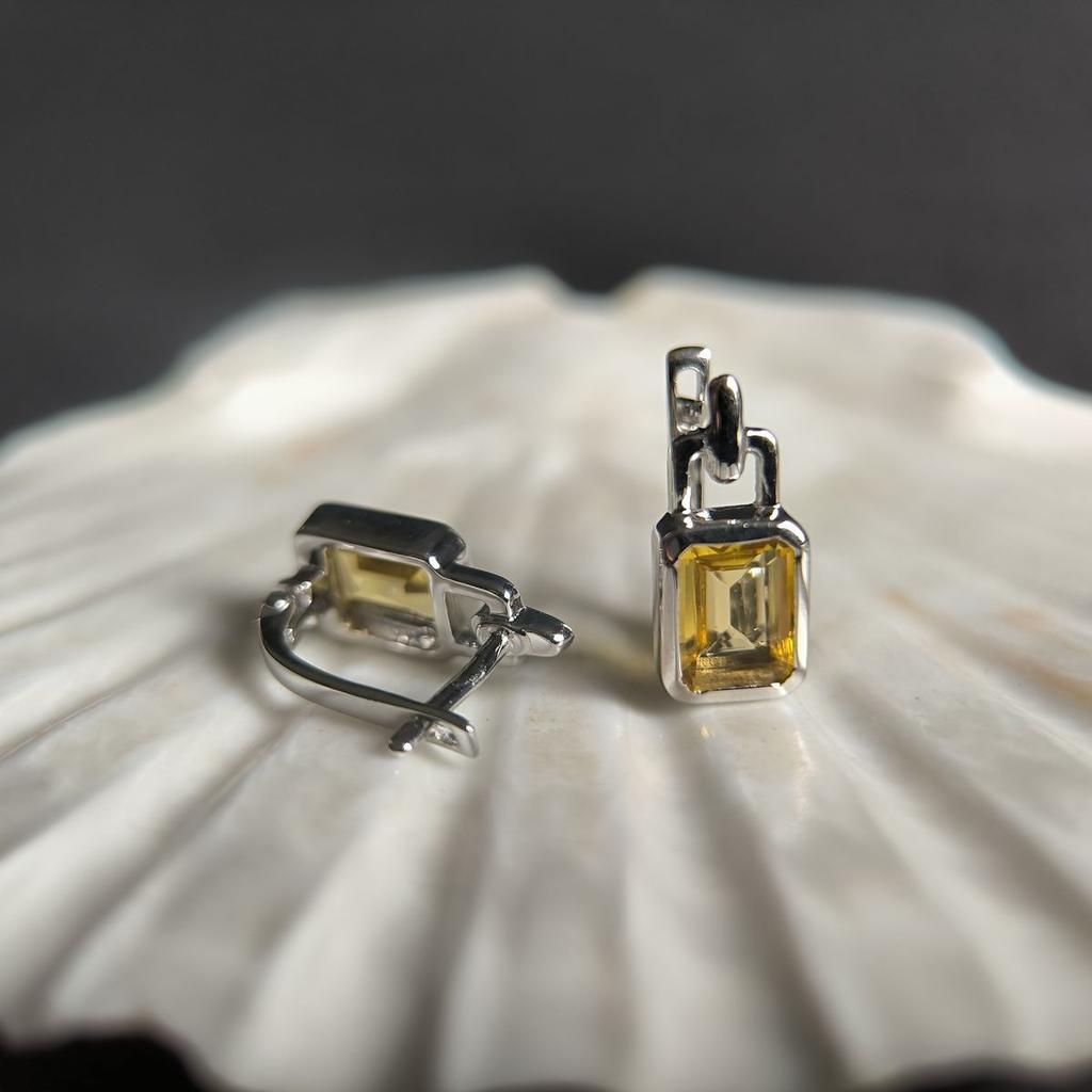 Серебряные серьги с цитрином nano 2.333ct (2189992)