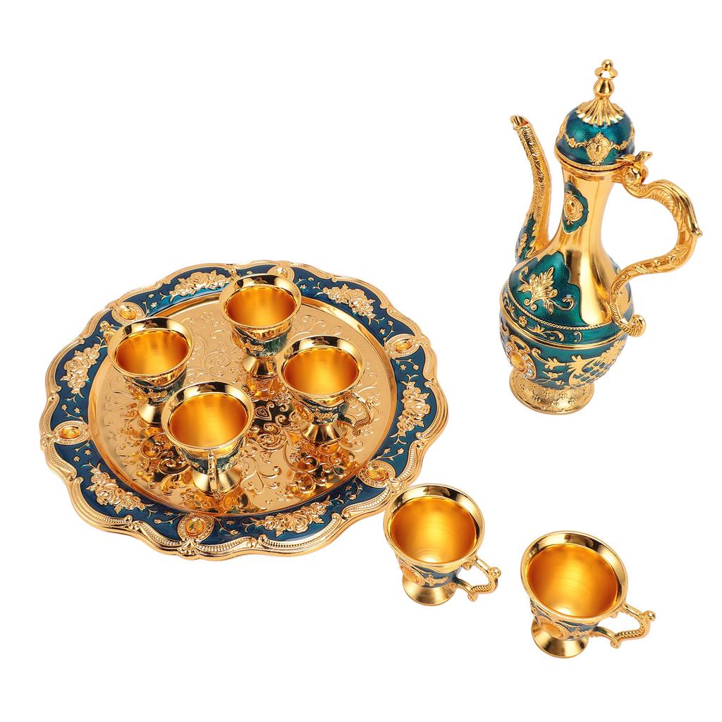 Vintage Kávová konvice Sada Evropská Vinná konvice Sada se 6 šálky Čajová konvice Čajový servis Sada na svatbu