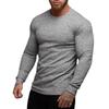 Muscleguys Fashion Autumn Plain Colour Long Sleeved Men's Round Neck Thin Knit Shirt Casual Fitness Clothes
