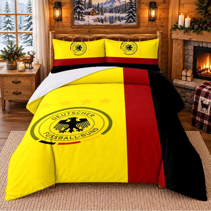 Germany National Team Pattern Bedding 3Pcs Set Bed Sheet And Pillowcases For Indoor Bedroom