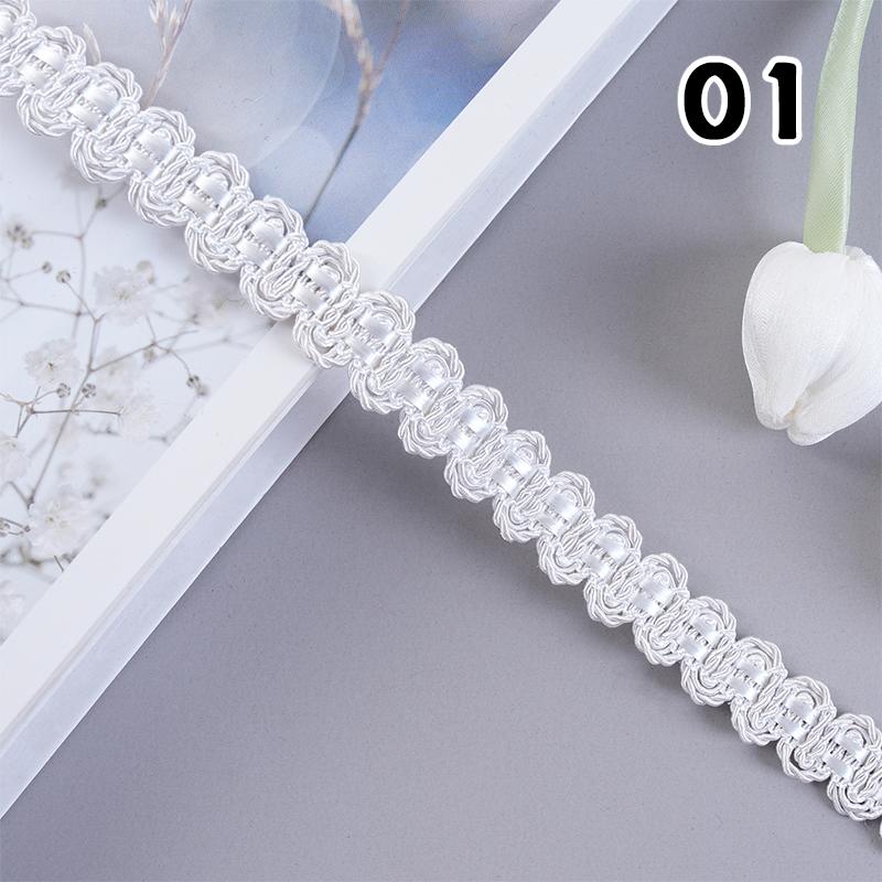 12 Meter Braided Lace Trim Fabric Fringe 1.5cm Width Lace Ribbon Apparel Curtain Diy Sewing Accessories Upholstery Decor Crafts
