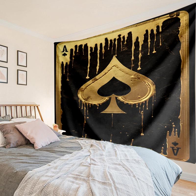 Flaming Poker Cards Tapestry Room Decoration Wall Hanging for Living Room Bedroom, dormitory, Birthday and Christmas gifts