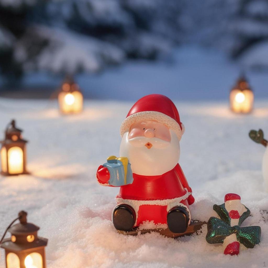 Christmas Santa Figurine Sculpture Party Supplies Desktop Ornament Decoration for Cabinet