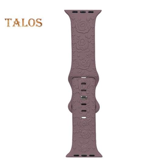 Grawerowany kwiatowy pasek do zegarka Odporny na zużycie, oddychający, przyjazny dla skóry, nieblaknący, grawerowany silikonowy pasek do zegarka 3D z kwiatowym wzorem do zegarka Apple Watch