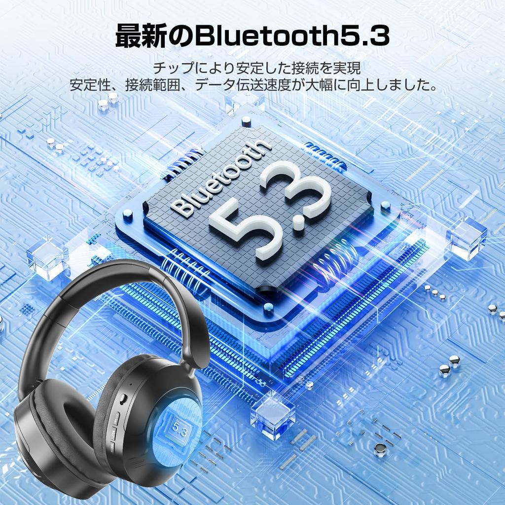 [Bluetooth 5.3 & HIFI High-Quality Sound] Wireless Bluetooth Headphones, Dual-Use WiredWireless, Closed-BackLightweight, 38 Hours of Continuous