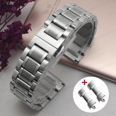 Pulsera de Reloj de Acero Inoxidable Sólido de Extremo Plano con Arco para Tissot Correa con Cierre de Mariposa 12 13 14 15 16 17 18 19 20 21 22 23 24mm Universal