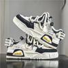 Fashion Designer Striped Patchwork Korean Chunky Sneakers for Men Vulcanized Shoes Platform Skateboard Casual Running Tennis Sport Shoes