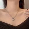 Simple titanium steel niche snake bone chain round pendant necklace geometric design water drop ring collarbone chain neck chain female