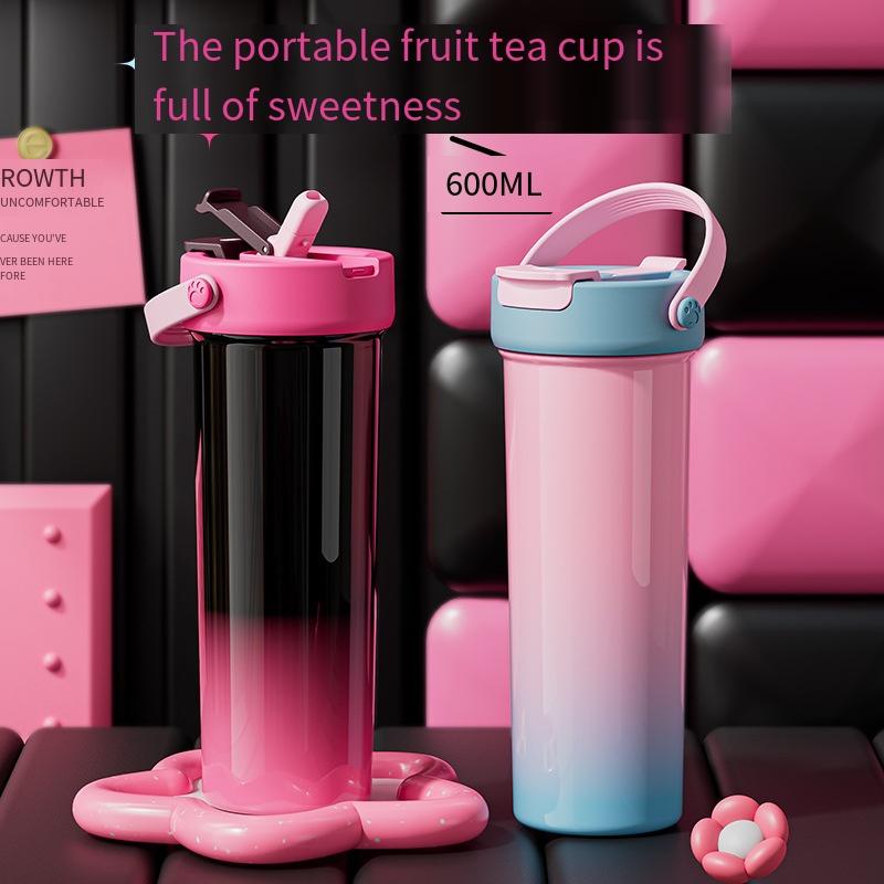 1PC Thermos Cup for Girls, High Value and Large Capacity Water Cup, Portable Ice Cup, Coffee Straw Cup