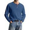 Men's Casual Knit Button-Up Long-Sleeve Shirt
