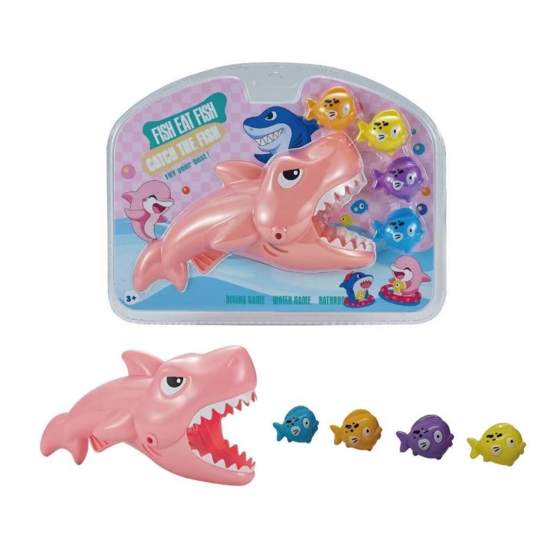 5Pcs Big Shark Eats Small Fish Water Play Toy Interactive Bath Fun Feeding Toys Bath Water Play Set Ideal Gift For Children