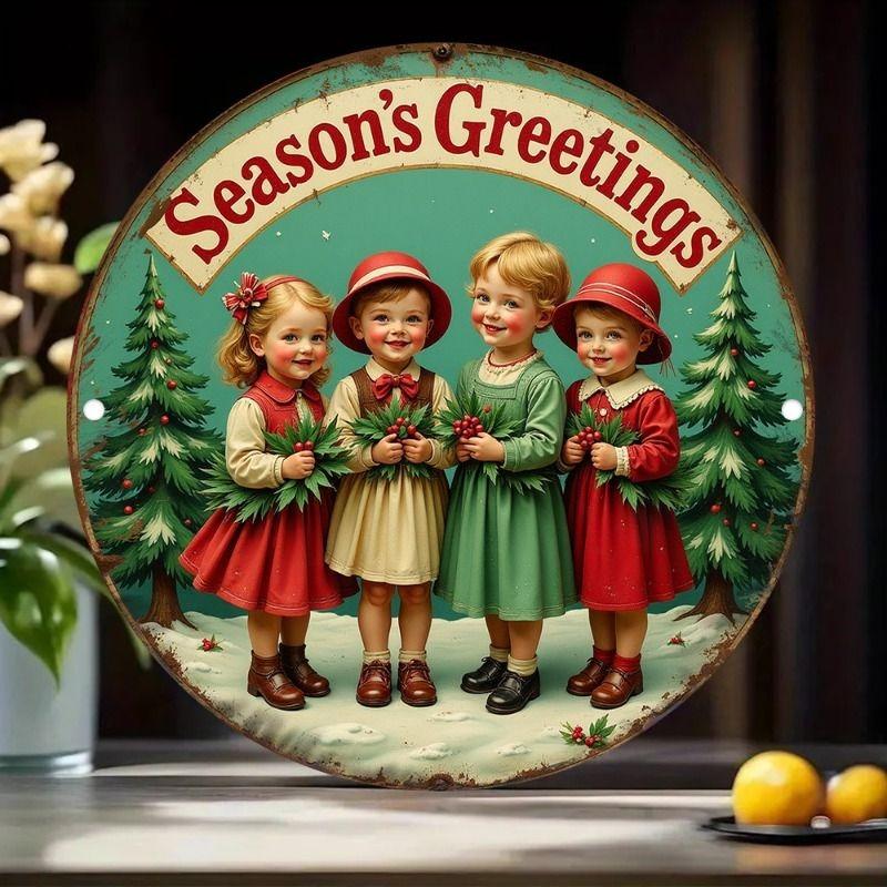 2D Flat Hanging Decorative Metal Sign Hand Painted Art