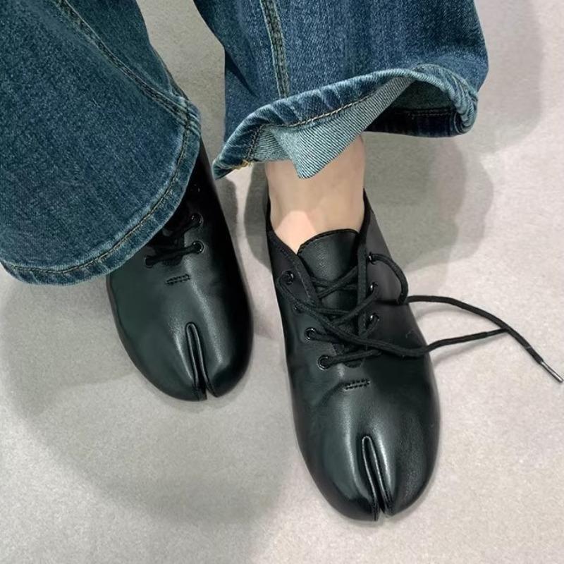 Single Shoes, Women's Shoes, Lace-up Shoes with Split Toes