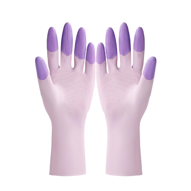 

Силіконові Рукавички для Миття Посуду Кухонне Приладдя Антиковзкі Зручні Довгі Рукавички для Миття Посуду Багаторазові Міцні Побутові