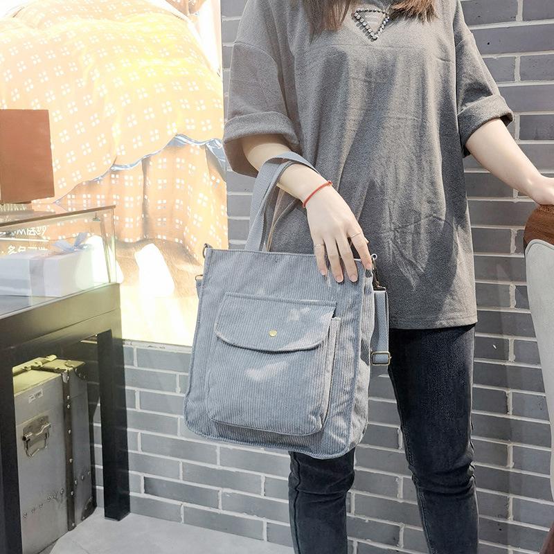 Women's Bag Corduroy New Shoulder Bag Simple Portable Messenger Bag