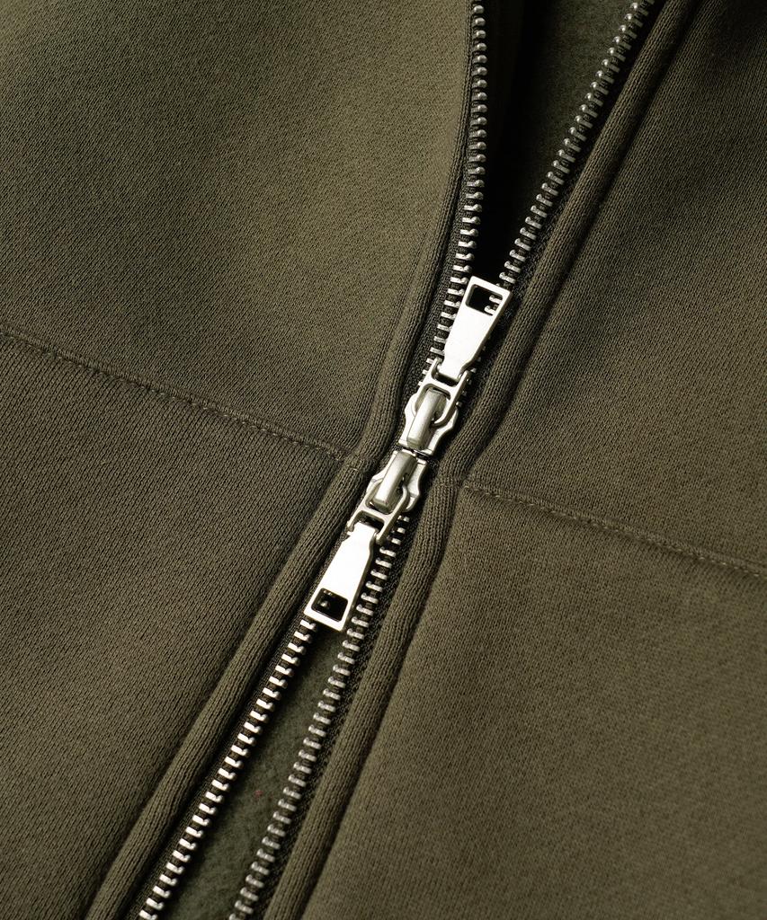 Jemut Netro Oversized Zip-Up Hoodie Dark Khaki Ishd2682